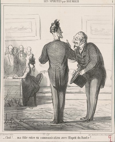 Hysj...! Datteren min er i kommunikasjon... av Honoré Daumier