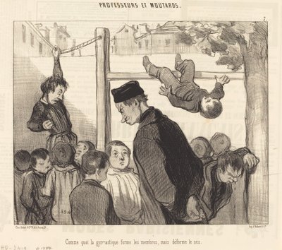 Hvordan gymnastikk trener lemmer... av Honoré Daumier