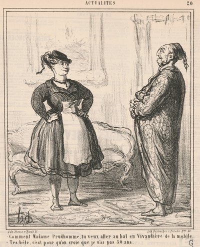 Hvordan Madame Prudhomme ... Som en vivandière ... av Honoré Daumier