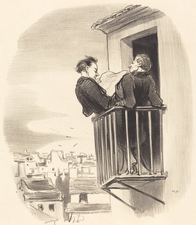 Hvordan vi forstår den spanske balkongen i Paris av Honoré Daumier