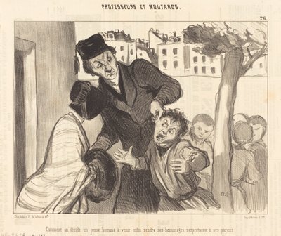 Hvordan bestemmer du at en ung mann skal komme... av Honoré Daumier