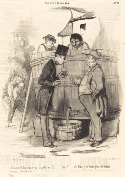 Hvordan finner du denne lille vinen... av Honoré Daumier