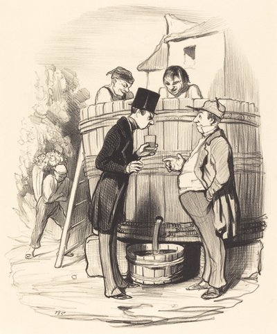 Hvordan finner du denne lille vinen... av Honoré Daumier