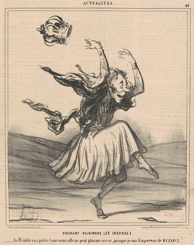 Løper for å slutte seg til opprørerne av Honoré Daumier