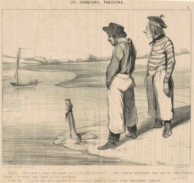 Cristi! ... Kanoen vår har ødelagt fortøyningen ... av Honoré Daumier