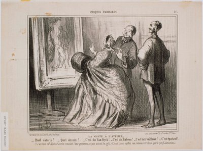 Parisiske skisser- Besøket på verkstedet- For en skisse! For en tegning! Det er Van Dyck av Honoré Daumier