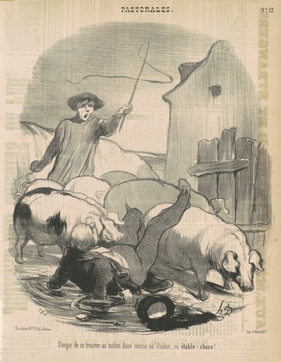 Fare for å være midt i et tårnløp av Honoré Daumier