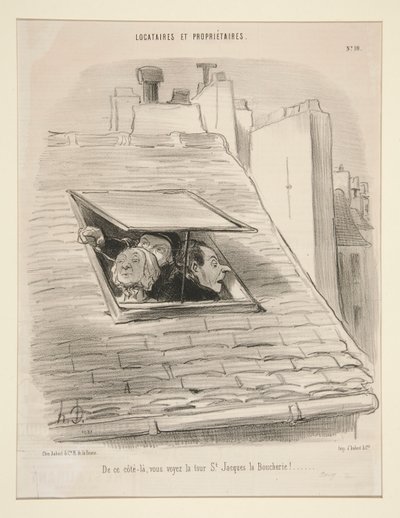 Fra denne siden kan du se St. Jacques la Boucherie-tårnet! av Honoré Daumier