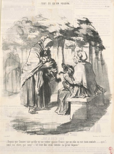 Helt siden Zémire visste at hun kom til å koste meg femten franc... av Honoré Daumier