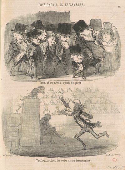 To fenomener, gratis show... av Honoré Daumier
