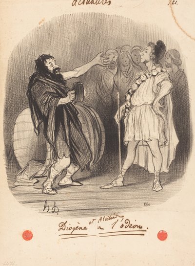 Diogenes og Alcibiades ved Odéon av Honoré Daumier