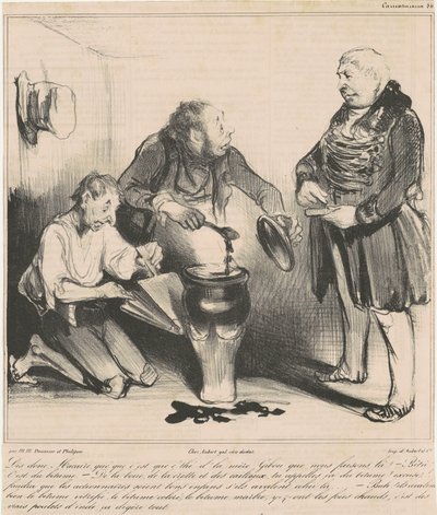 Fortell meg, Macaire, hvilken te er det... av Honoré Daumier
