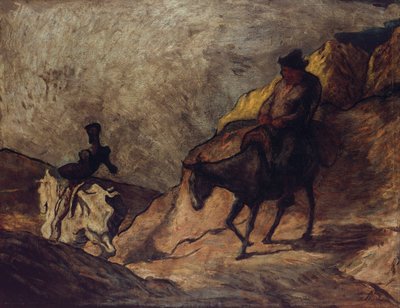 Don Quijote og Sancho Panza, 1866-1867 av Honoré Daumier