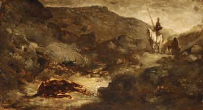 Don Quixote and the Dead Mule, etter 1864. av Honoré Daumier