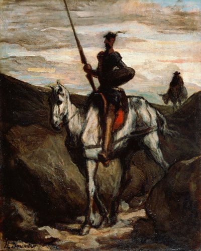 Don Quixote i fjellene av Honoré Daumier
