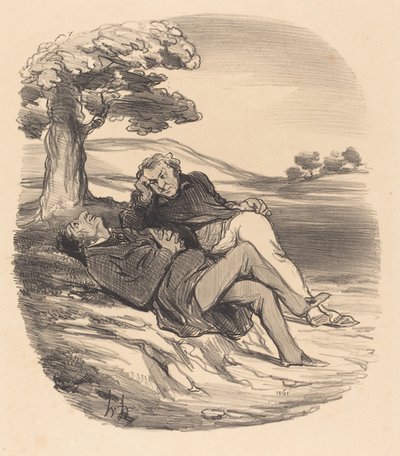 Søt fritid av en pensjonert jernvarehandel... av Honoré Daumier
