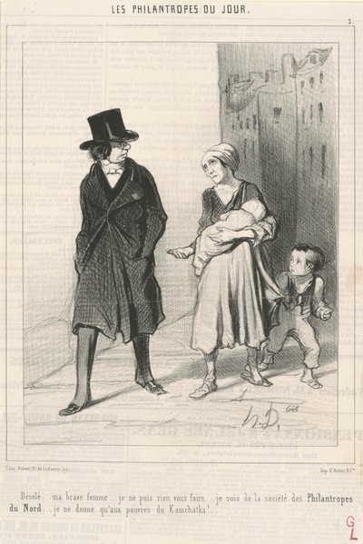 Beklager... jeg er fra Northern Philanthropic Society... av Honoré Daumier