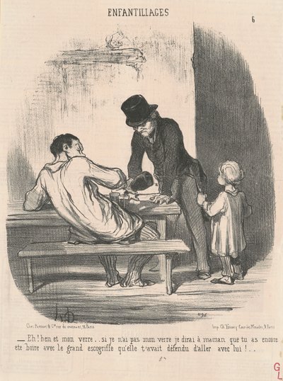 Hei! Ben og drinken min... hvis jeg ikke har... av Honoré Daumier