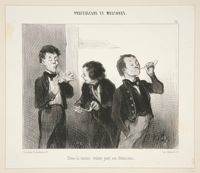 Sjetteklassinger som vil leke retorikere; #15 av professorer og sennep av Honoré Daumier