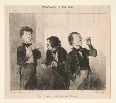 Elever i sjette klasse som ønsker å spille retorikere, fra professorer og Moutards av Honoré Daumier