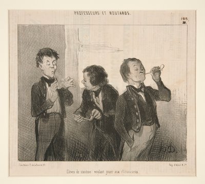 Elever i sjette klasse som ønsker å spille retorikere, fra professorer og Moutards av Honoré Daumier