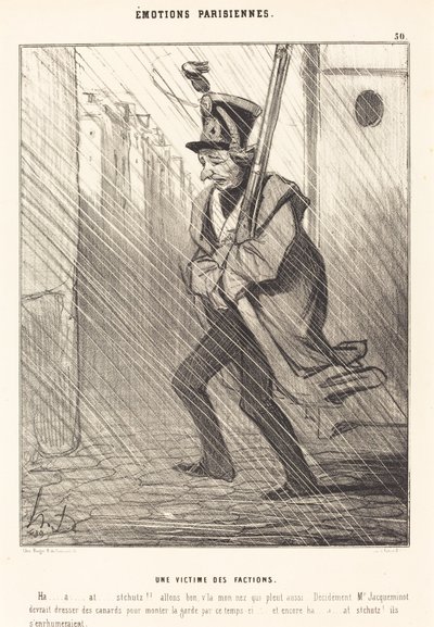 Parisiske følelser: Et offer for fraksjoner av Honoré Daumier