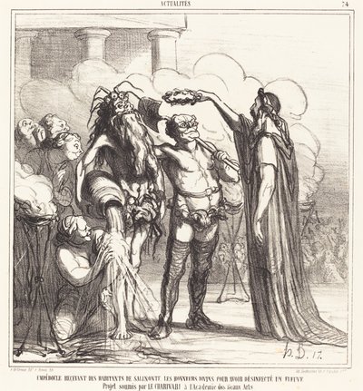 Empedokles mottar... guddommelig utmerkelse... av Honoré Daumier
