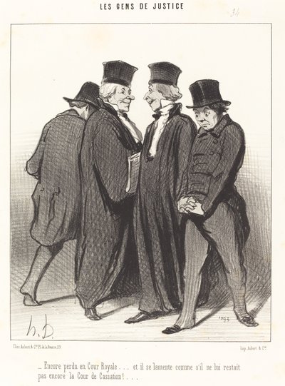 Tapt igjen i det kongelige hoff... og han klager... av Honoré Daumier