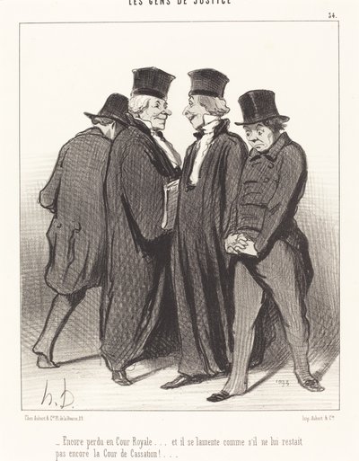 Tapt igjen i det kongelige hoff... og han klager... av Honoré Daumier
