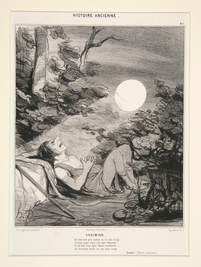 Endymion, plate 45 fra Ancient History av Honoré Daumier