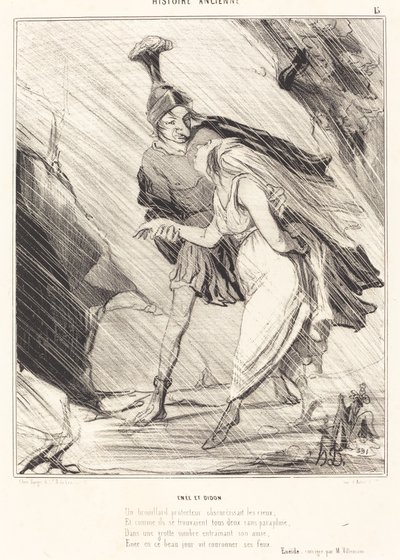 Aeneas og Dido av Honoré Daumier