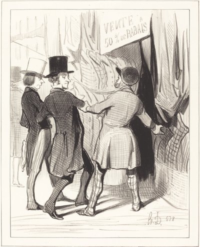 Gå inn herrer... her er noen praktfulle... av Honoré Daumier