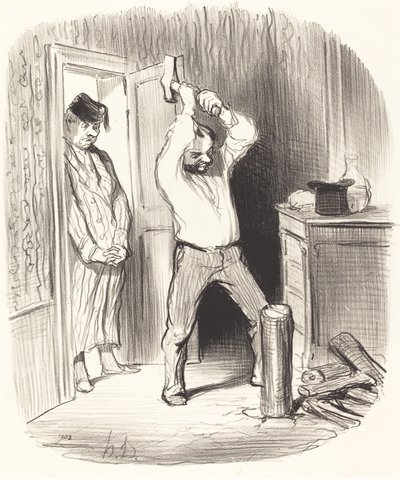 Er det gud tillatt å kløyve ved... av Honoré Daumier