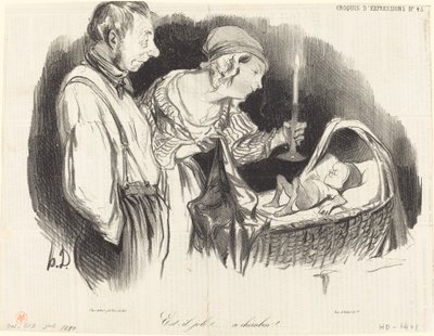 Er han pen!... denne kjeruben!... av Honoré Daumier