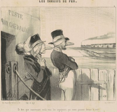 Og... Voila... De reisende som passerer oss foran nesen på oss! av Honoré Daumier