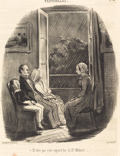 Og å tenke at i dag er Saint-Médard! av Honoré Daumier