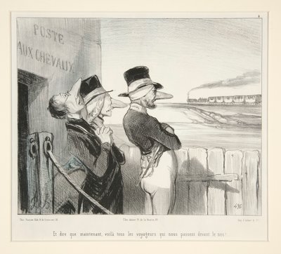 Og å tenke på at nå, her er alle de reisende som passerer foran oss! av Honoré Daumier