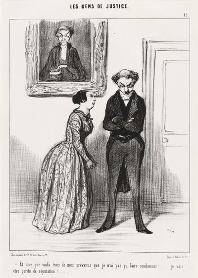 Og å tenke på at her er tre... advarte om at jeg ikke kunne få dem dømt!... av Honoré Daumier