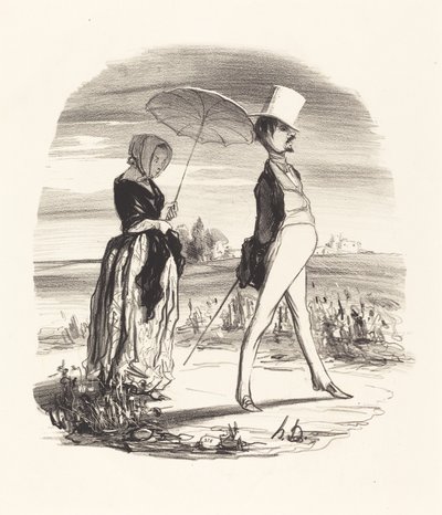 Og vi kaller det å stige ned livets elv... av Honoré Daumier