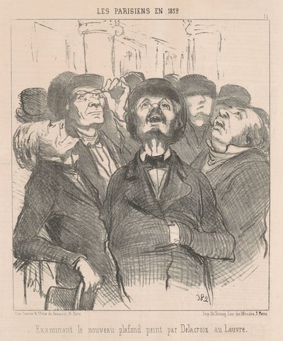 Undersøker det nye taket... av Honoré Daumier