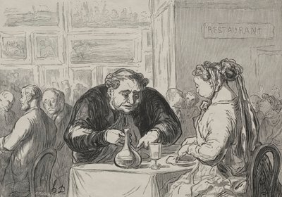 Utstilling av kunst: på kjærligheten til kunst og kotelettbuffet. av Honoré Daumier