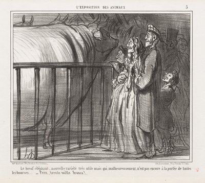 Utstilling av dyr: Pl. 5, Ku-elefanten, ny variant.... av Honoré Daumier