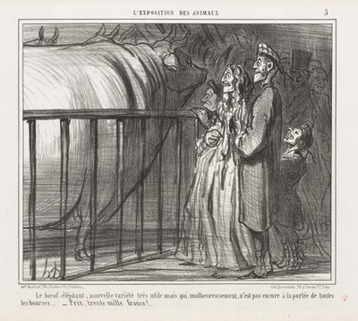 Utstilling av dyr: Ku-elefanten, ny variant av Honoré Daumier