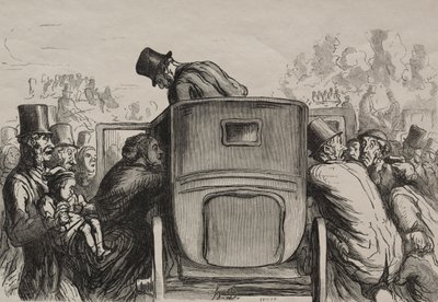 Universell utstilling: Utlendingen finner alle fasiliteter for å returnere til hotellet sitt av Honoré Daumier