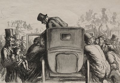 Universell utstilling: Letranger finner alle fasiliteter for å returnere til hotellet sitt. av Honoré Daumier