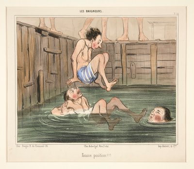 Feil posisjon!!! fra The Bathers av Honoré Daumier