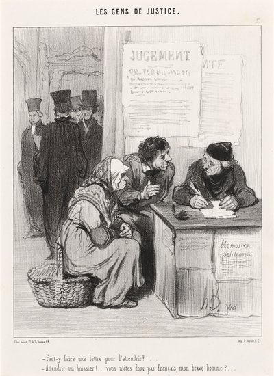 Er det nødvendig å skrive et brev der for å myke det? av Honoré Daumier