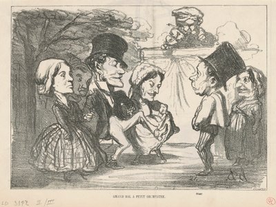 Stort ball med et lite orkester... (rekto); Et generelt partnerskap (tilbake) av Honoré Daumier