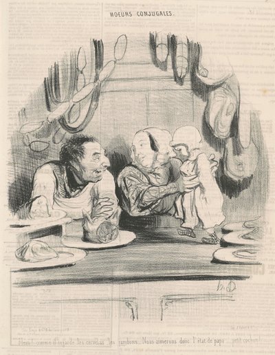Eh! mens han ser på cervelas... av Honoré Daumier