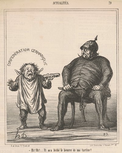 Hei! Hei! ...Han slikket smøret av toastbrødet mitt av Honoré Daumier